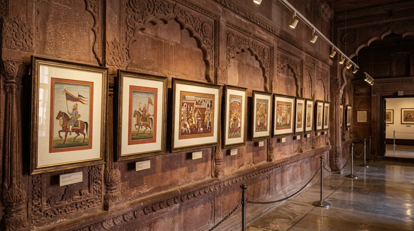 The Rathore dynasty as painted miniatures, gallery style