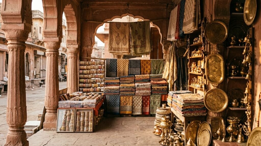bangles and crafts stacked in warm light